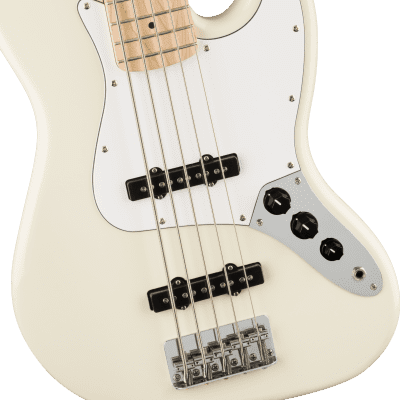 Squier Affinity Series Jazz Bass V, Maple Fingerboard, White Pickguard, Olympic White image 4