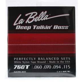 La Bella 760T Deep Talkin' Bass White Nylon Tapewound Bass Guitar Strings - .060-.115 Standard image 4