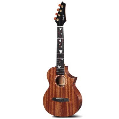 Enya M6 Solid Mahogany Tenor Acoustic-Electric Ukulele with Case for sale