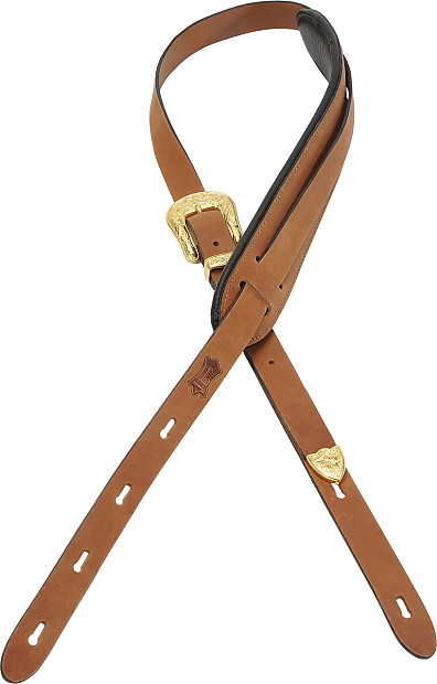 Levy's PM23W Veg-Tan Leather 1" Guitar Strap with Buckle image 1
