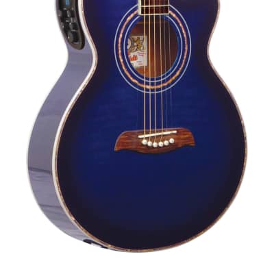 Oscar Schmidt - Flame Trans Blue Folk Cutaway Acoustic Electric Guitar! OG10CEFTBL-A *Make An Offer!* for sale