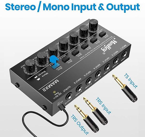 Sound Town 8-Channel Mono Stereo Karaoke Mini Mixer with 1/4 inch Inputs and Outputs, Echo/Delay Effect and Depth Controls (triton-a08)