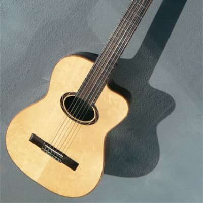 2018 Buscarino Cabaret: Top Luthier Built Nylon String Cutaway, Figured Blackwood Body, Euro Spruce Top, Bossa King! for sale