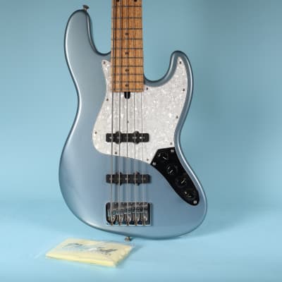 Mike Lull M5V Jazz Electric Bass 5 String Lake Placid Blue with Case image 4