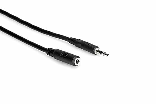 Hosa MHE-102 Headphone Extension Cable, 3.5 mm TRS to 3.5 mm TRS, 2 ft image 1