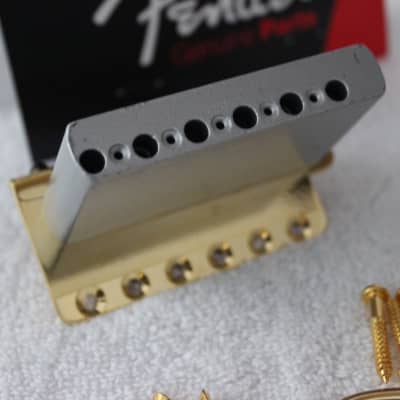 New Fender Stratocaster GOLD 2 3/16" Tremolo Body Hardware Set for USA Strat Guitar image 4