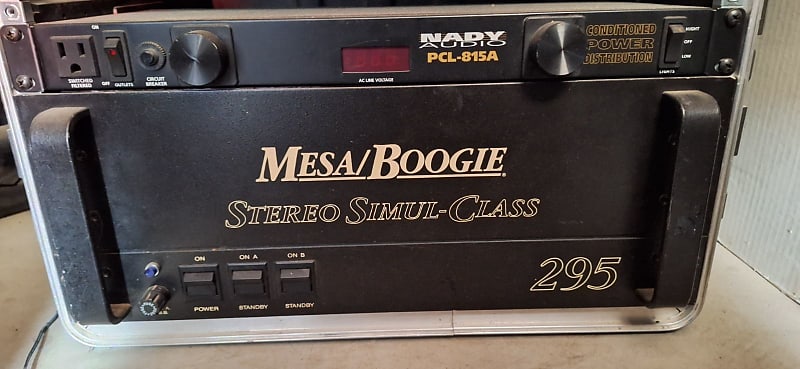 Mesa-Boogie Simul-Class 295 Stereo Amp - with Gator 8 Space Rack included - all NEW TUBES! - EL-34s (45 watt mode), 6L6s (95 Watt mode) Ultimate Tone Monster power amp of all time image 1
