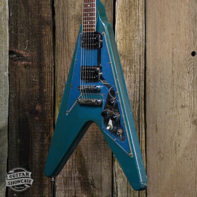 Gibson Flying V 1981 Blue Refin w/ Gibson Reissue PAFs image 2