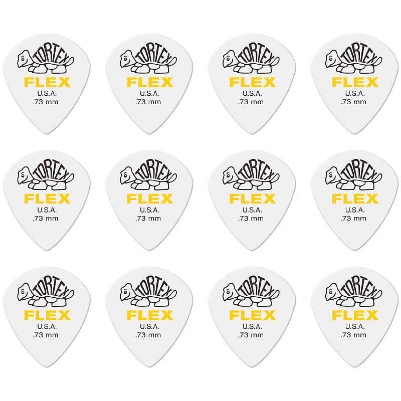Dunlop 466P73 Tortex Flex Jazz III XL .73mm Guitar Picks (12
