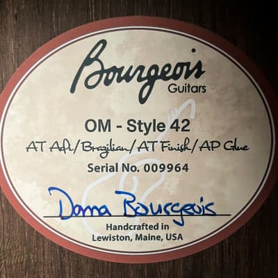 Bourgeois OM-42 Sunburst - Aged Tone Adirondack & Brazilian Rosewood image 23