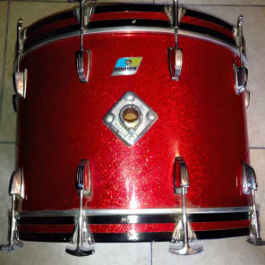 Vintage 1970's Ludwig big beat /club date red Sparkle 4 piece drum kit made in Chicago USA 1970's image 17