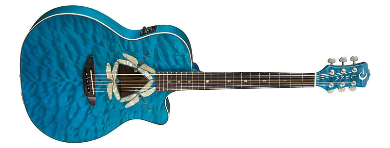Luna Fauna Dragonfly Quilt Maple Acoustic/Electric Guitar image 1