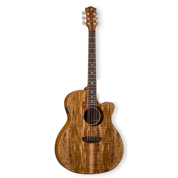 Luna Woodland Spalted Maple Acoustic-Electric Guitar Natural image 1
