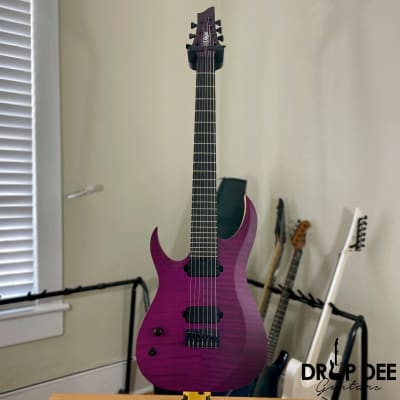 Schecter John Browne Tao-7 Left-Handed 7-String Electric Guitar - Satin Trans Purple image 2
