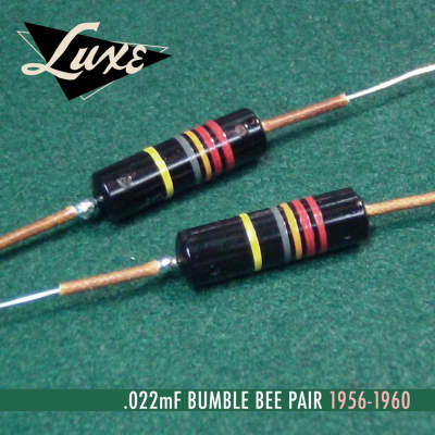 Luxe BumbleBee Capacitors Repro Oil-Filled .022uF - Matched Pair for Historic Les Paul R9, R8, '59… image 9