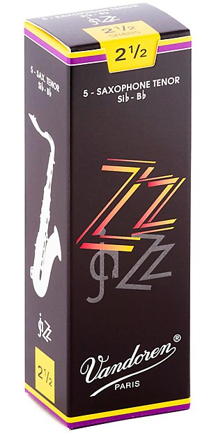 Vandoren SR4225 ZZ Series Tenor Saxophone Reeds - Strength 2.5 (Box of 5) image 1