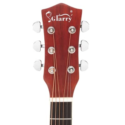 Glarry GT508 41in Solid Top Folk Acoustic Guitar Dreadnought Natural Black Sunset image 6