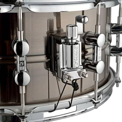 Sonor Kompressor Snare Drum, 14" x 5.75", Brass, Power Hoops, Black Nickel Plated 2023 - Brass Black Nickel Plated - Authorized Sonor Dealer - Watch for Direct Offers image 3