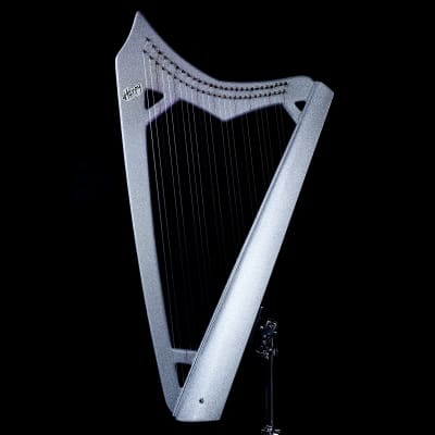 USED - 27 String Artemis Harpy - Electric-Acoustic Harp - Silver image 1