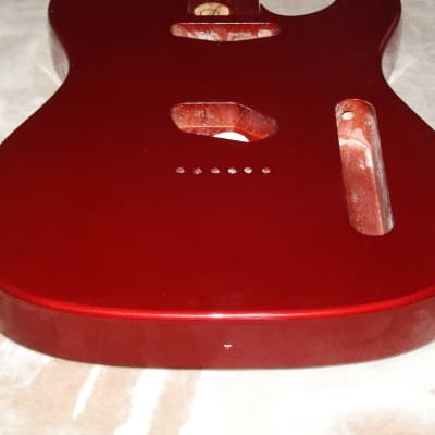 Mighty Mite MM2705AF-CAR Swamp Ash Tele Body Candy Apple Red Thin Poly Finish NOS #2 Light 4lbs 15oz image 4