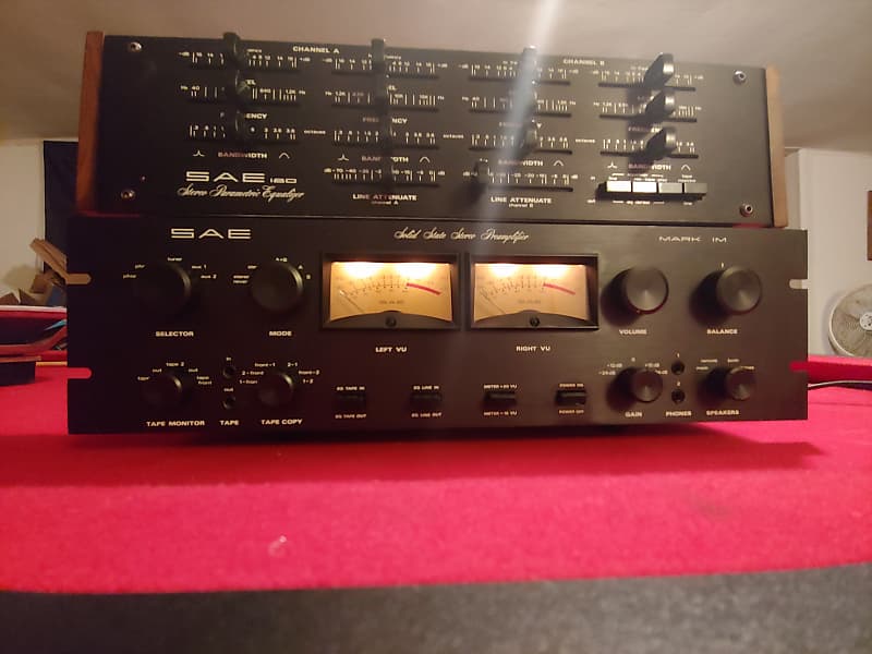 SAE MARK lM Preamp and SAE 180 Equalizer Black Reverb