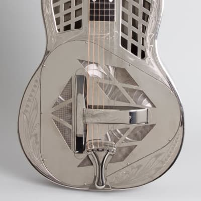 National  Style 3 Tricone Squareneck Resophonic Guitar (1931), ser. #2396, original black hard shell case. image 3