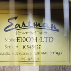 Eastman E10OM-LTD Orchestra Model Acoustic Guitar Slotted Headstock & HSC #32520 image 4