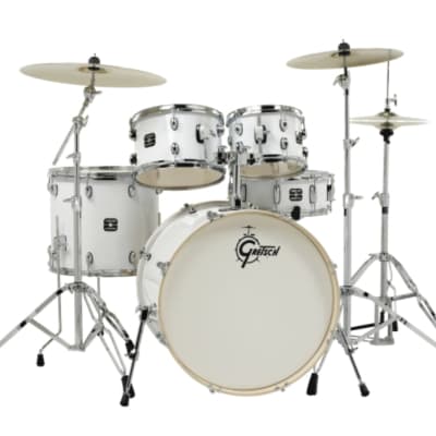 Gretsch Energy 5-Piece Kit with Full Hardware Package & Paiste Cymbals White image 1