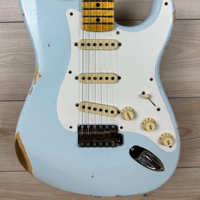 Fender Custom Shop Limited Edition 1956 Relic Stratocaster Faded Sonic Blue image 1