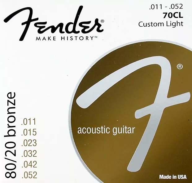 Fender 80/20 70CL Custom Light Bronze Acoustic Strings image 1