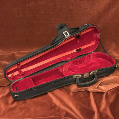 Unbranded 3/4-Size Violin Case Black w/ Red Interior image 2