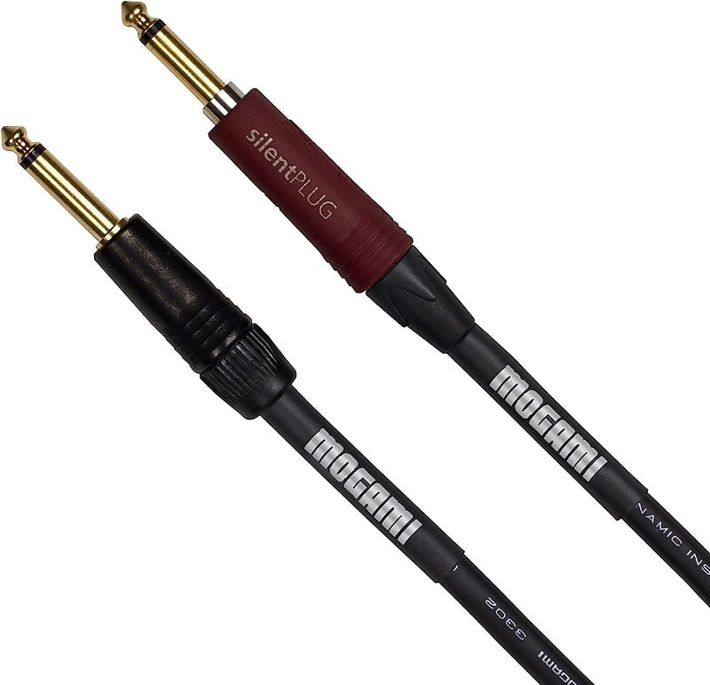 Mogami Platinum GUITAR-40 Instrument Cable, 1/4" TS Male Plugs, Gold Contacts, Straight Connectors with silentPLUG, 40 Foot. image 1