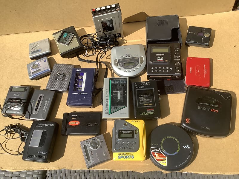 20 x Sony Aiwa Jvc walkman discman mini disc cd player portable vintage  			