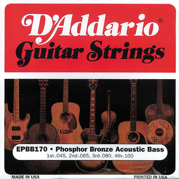 D'Addario EPBB170 Phospher Bronze Acoustic Bass String 45-100 Long scale image 1