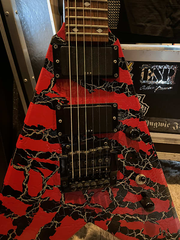Edwards Kerry King KKV crackle Slayer Japan 90s by ESP with Edwards Kerry King KKV crackle Slayer Japan 90s by ESP with
