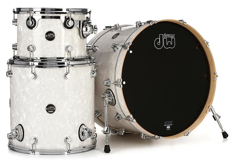 DW Performance Series 3-piece Shell Pack with 14" x 22" Bass Drum - White Marine Finish Ply image 1
