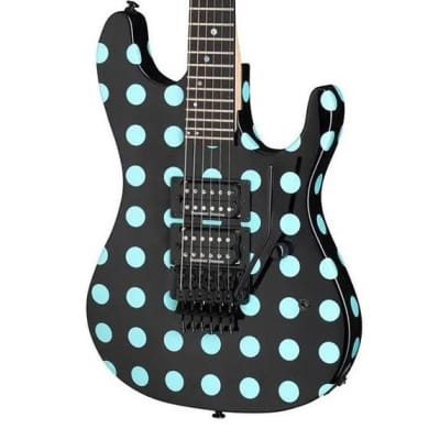 Kramer Nightswan Electric Guitar (Black/Blue Polka Dots) (New York, NY) (48thstreet) for sale