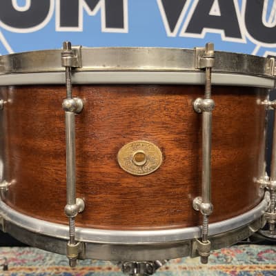 Ludwig & Ludwig 1932 - 14x6.5" No. 242. "Super Ludwig" Solid Walnut Shell Snare Drum, (Restored) 70's Throw-Off image 4