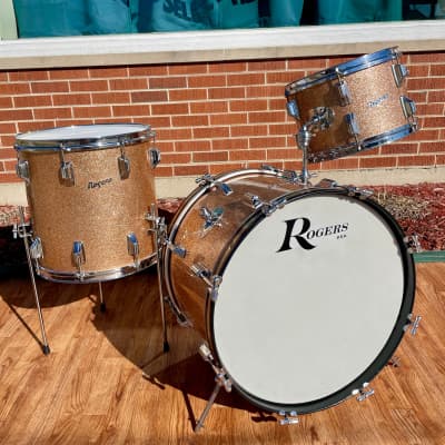 1960s Rogers Holiday Drum Set Pink Champagne Pearl Sparkle 20/12/14 image 2