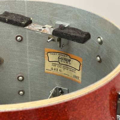 Gretsch 22/13/16" 60's Round Badge Name Band Drum Set - Tangerine Sparkle image 25