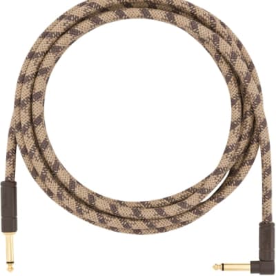 Fender Festival Instrument Cable, Pure Hemp, Right-Angle, Brown Stripe, 10' ft image 2