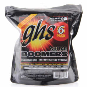 GHS GBL-5 SET Boomers Nickel-Plated Electric Guitar Strings - Light (10-46) 5-Pack with Free Pack