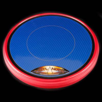 Offworld Percussion Outlander 9.5'' Small Practice Pad, 3D Blue VML, Red Rim image 3