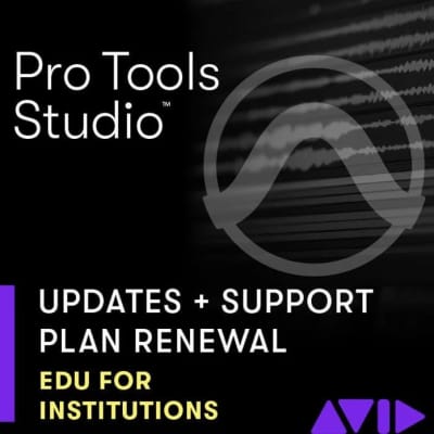 PT Studio Perp Ann Upd+Sup EDU Institute RENEWAL (Download)<br>Pro Tools Studio Perpetual Annual Updates + Support for EDU Institution Electronic Code - RENEWAL