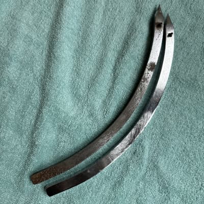 Ludwig Pair (two) Bass drum spur legs - Larger 1/2” version - Disappearing leg 80s - Chrome image 4