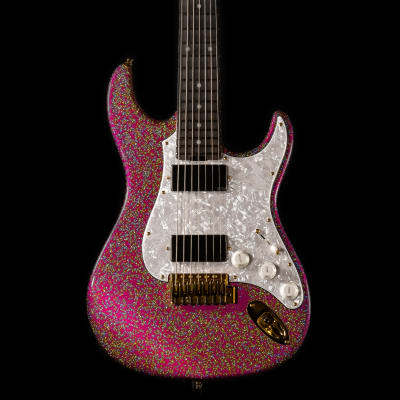 ESP Custom Shop Snapper Takayoshi Ohmura Custom 7 String (Twinkle Pink, Fully Scalloped) image 1