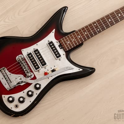 1960s Teisco K3-L Shark Fin Vintage Guitar Red Sunburst image 1