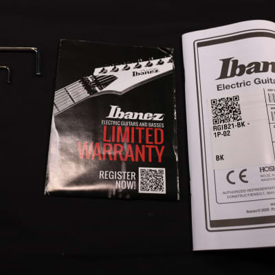Ibanez RGIB21BK RG Iron Label 6str Electric Guitar Black 602 image 9