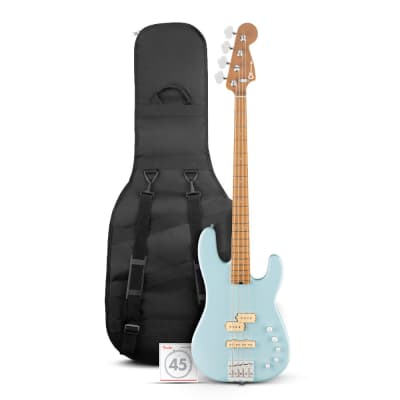 Charvel ProMod San Dimas PJ IV 4-String Right-Handed Bass Guitar (Sonic Blue) Bundle with 7150's Pure Nickel Bass Strings, and Charvel Gig Bag for sale