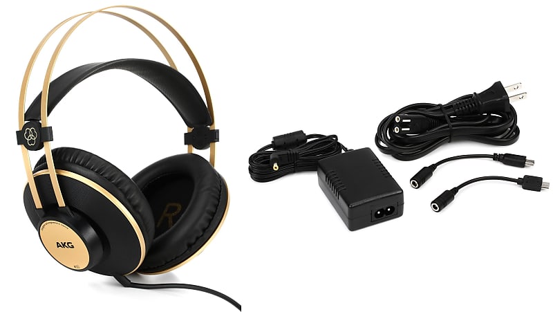 AKG K92 Closed-back Monitor Headphones + TASCAM PS-P520E AC Adapter / Power Supply Value Bundle image 1